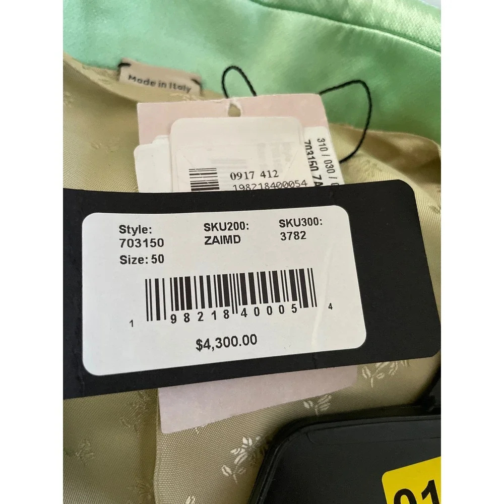 Gucci Men's Aquamarine Satin Double Breasted Jacket Blazer IT50/US40 703150‎